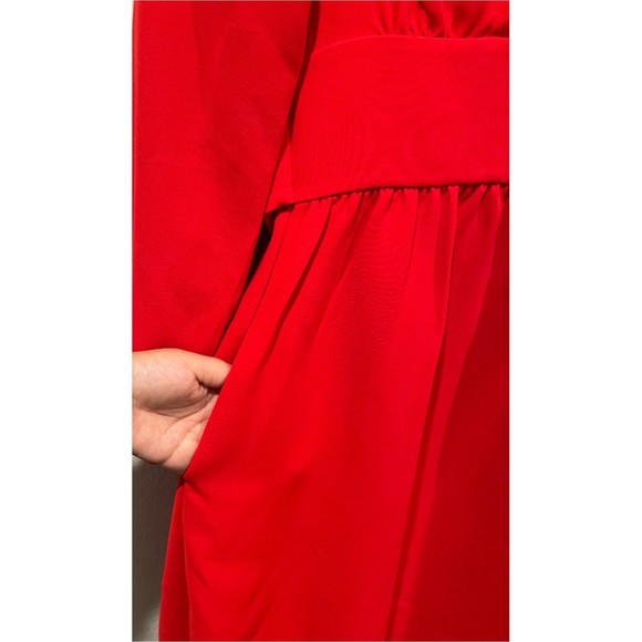 KATE SPADE Red Long Sleeve Tie Mini Dress - Picture 7 of 8
